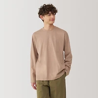 Men's Washed Jersey Crew Neck Long Sleeve T-Shirt