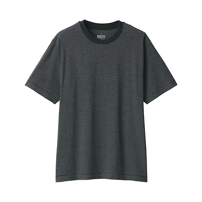 Men's Jersey Crew Neck Short Sleeve Striped T-Shirt