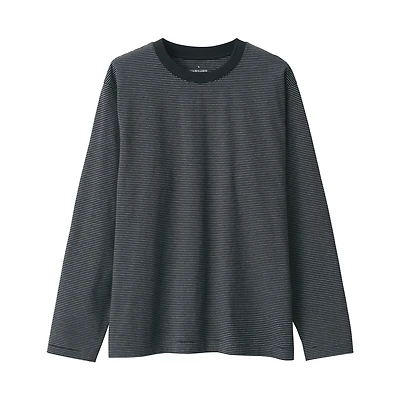 Men's Jersey Crew Neck Long Sleeve Striped T-Shirt