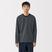 Men's Jersey Crew Neck Long Sleeve Striped T-Shirt