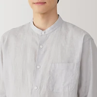 Men's Linen Stand Collar Shirt