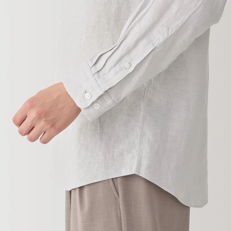 Men's Linen Stand Collar Shirt
