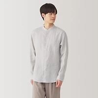 Men's Linen Stand Collar Shirt