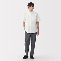 Men's Washed Oxford Button Down Short Sleeve Shirt