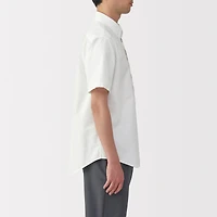 Men's Washed Oxford Button Down Short Sleeve Shirt