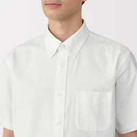 Men's Washed Oxford Button Down Short Sleeve Shirt