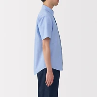 Men's Washed Oxford Button Down Short Sleeve Shirt