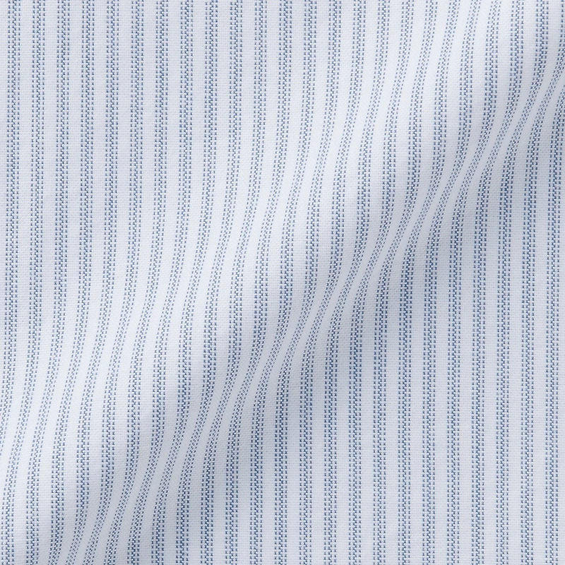 Men's Washed Oxford Button Down Short Sleeve Striped Shirt