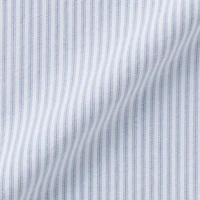 Men's Washed Oxford Button Down Short Sleeve Striped Shirt