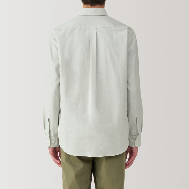 Men's Washed Oxford Button Down Long Sleeve Shirt