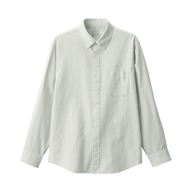 Men's Washed Oxford Button Down Long Sleeve Shirt