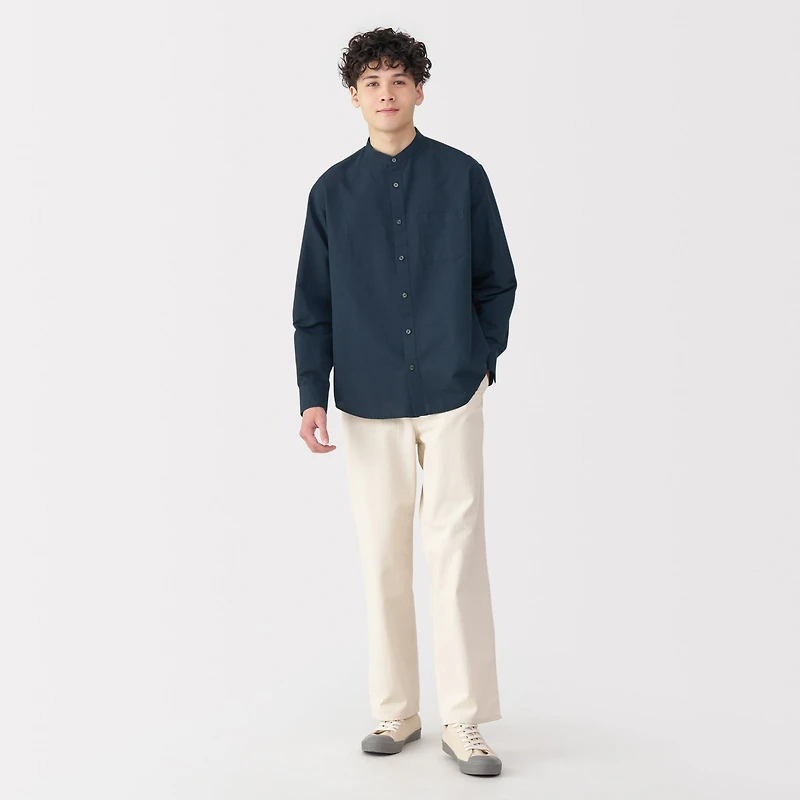 Men's Hemp Cotton Stand Collar Shirt