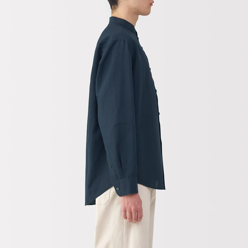 Men's Hemp Cotton Stand Collar Shirt