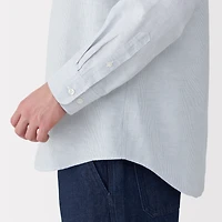 Men's Hemp Cotton Stand Collar Striped Shirt