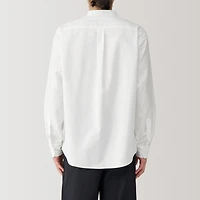Men's Washed Oxford Stand Collar Long Sleeve Shirt