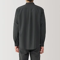 Men's Washed Oxford Stand Collar Long Sleeve Shirt