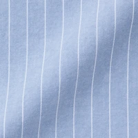Men's Washed Oxford Stand Collar Long Sleeve Striped Shirt