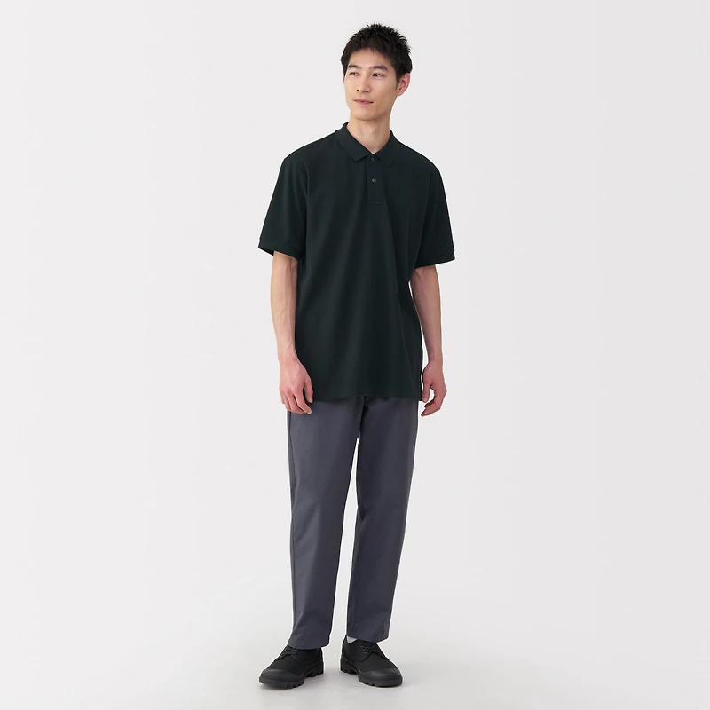 Men's Washed Pique Short Sleeve Polo Shirt