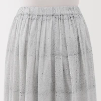 Women's Block Print Gather Maxi-Skirt