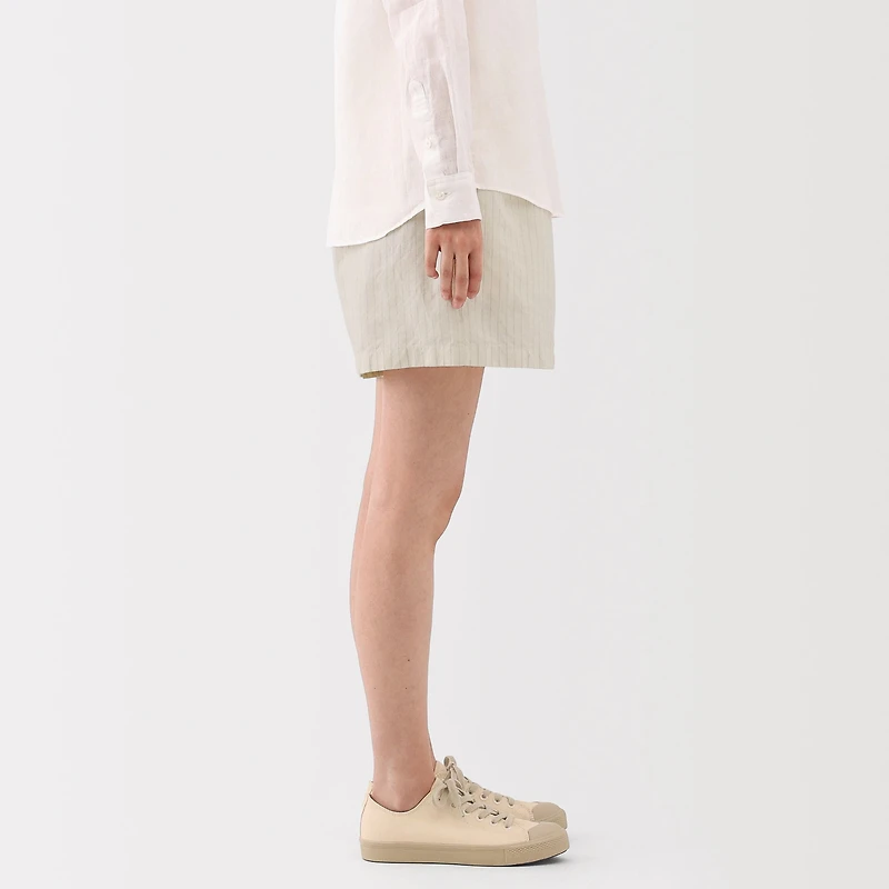 Women's Hemp Cotton Striped Easy Shorts