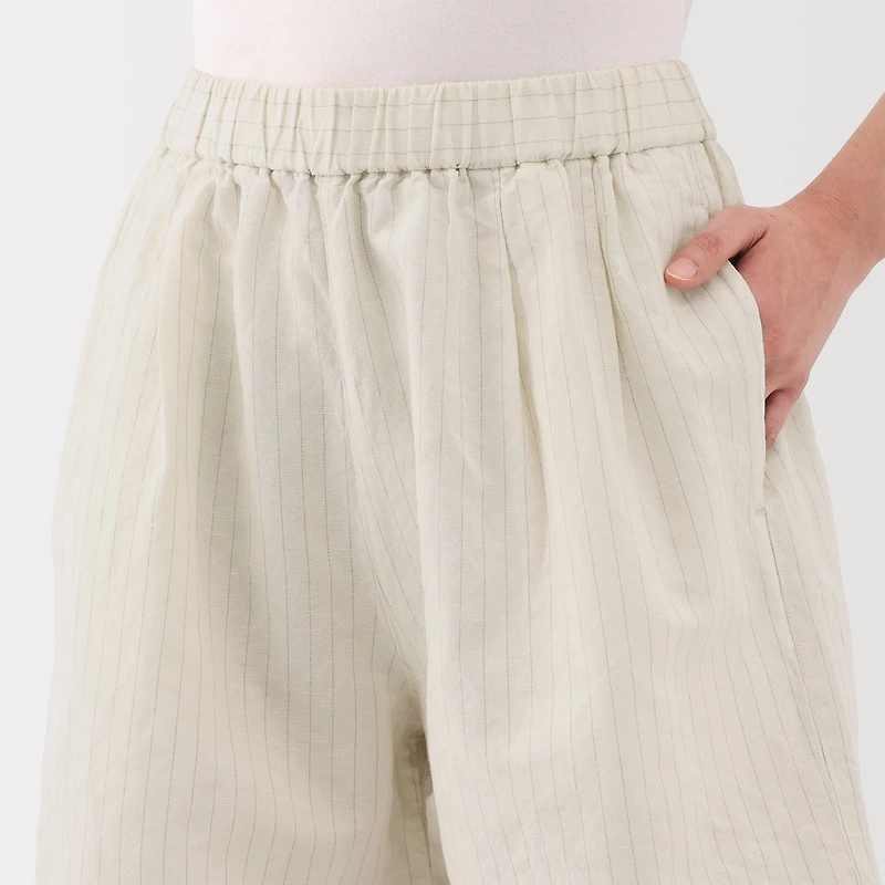 Women's Hemp Cotton Striped Easy Shorts