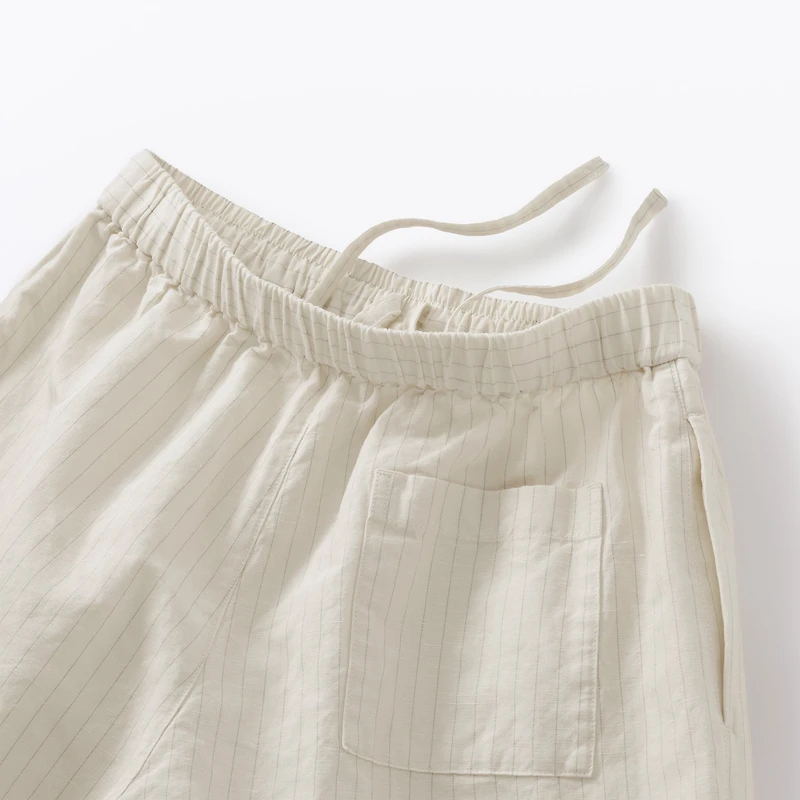 Women's Hemp Cotton Striped Easy Shorts