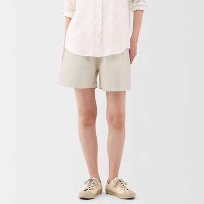 Women's Hemp Cotton Striped Easy Shorts