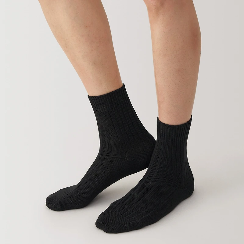 Right Angle Ribbed Thick Short Socks