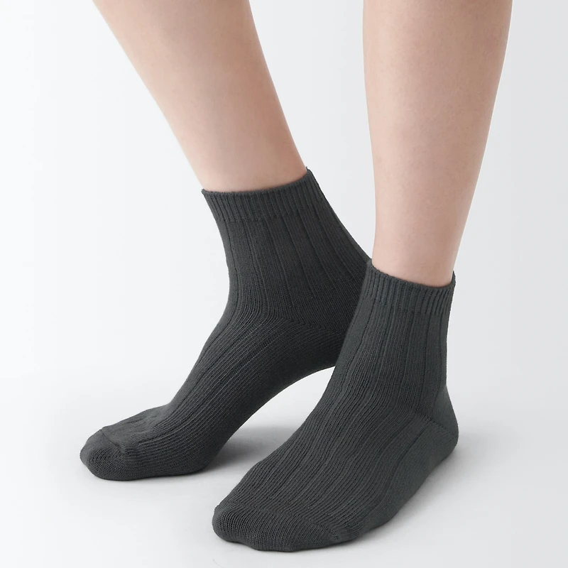Right Angle Loose Top Ribbed Short Socks