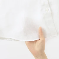 Women's Washed Linen Regular Collar Long Sleeve Shirt