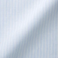 Women's Washed Linen Regular Collar Long Sleeve Striped Shirt