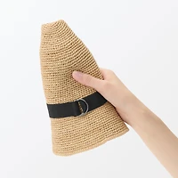 Raffia Foldable Fedora Hat