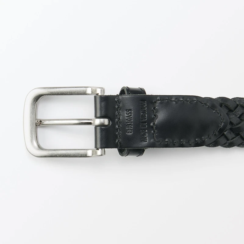 Tanned Leather Hand-Knitted Belt