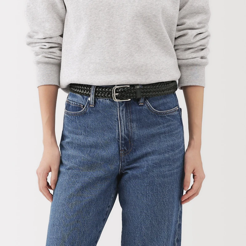 Tanned Leather Hand-Knitted Belt