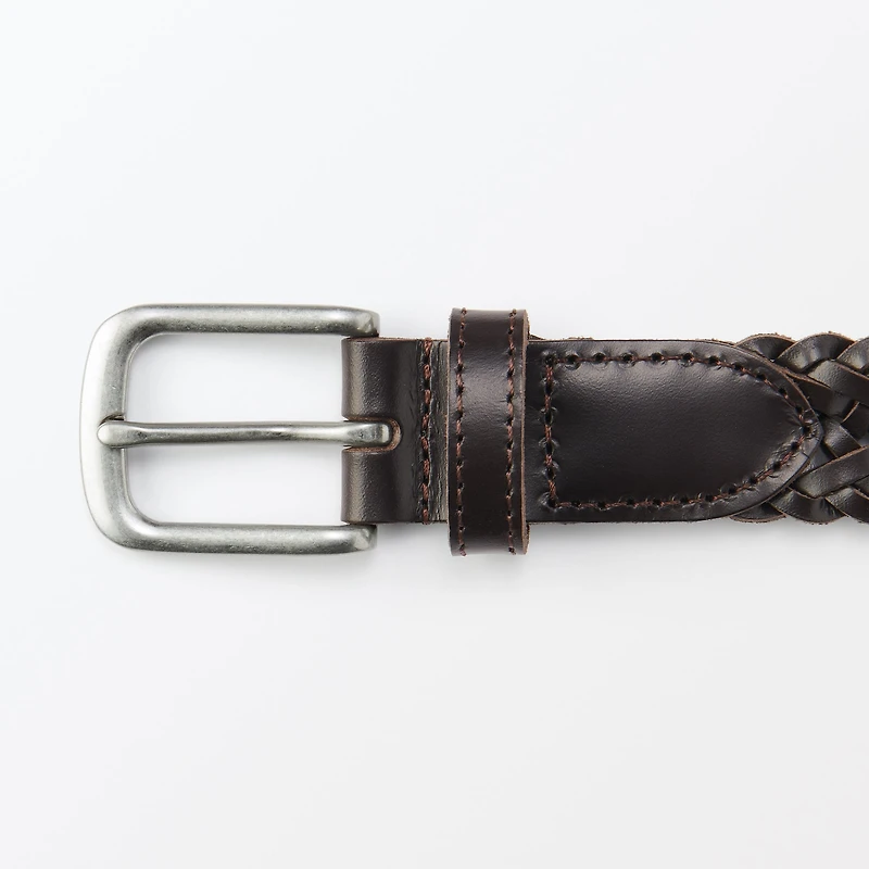 Tanned Leather Hand-Knitted Belt