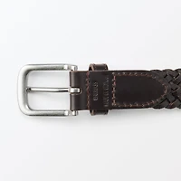 Tanned Leather Hand-Knitted Belt