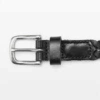 Vegetable Tannin Leather Hand-Knitted Skinny Belt