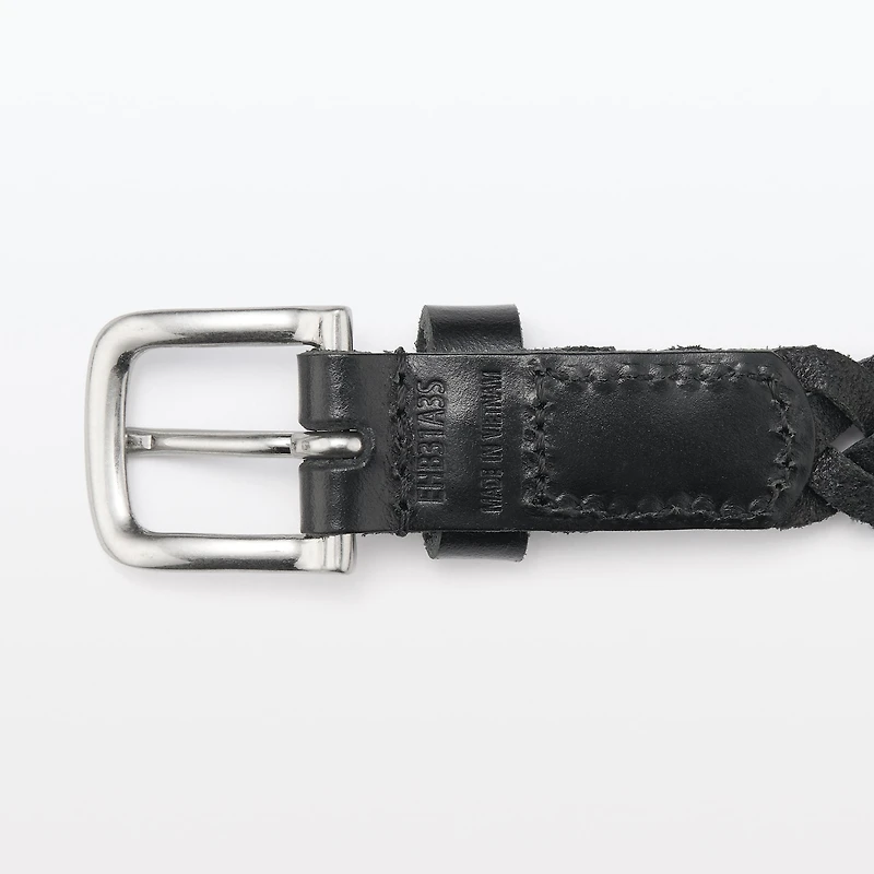 Vegetable Tannin Leather Hand-Knitted Skinny Belt
