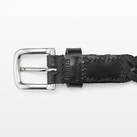 Vegetable Tannin Leather Hand-Knitted Skinny Belt