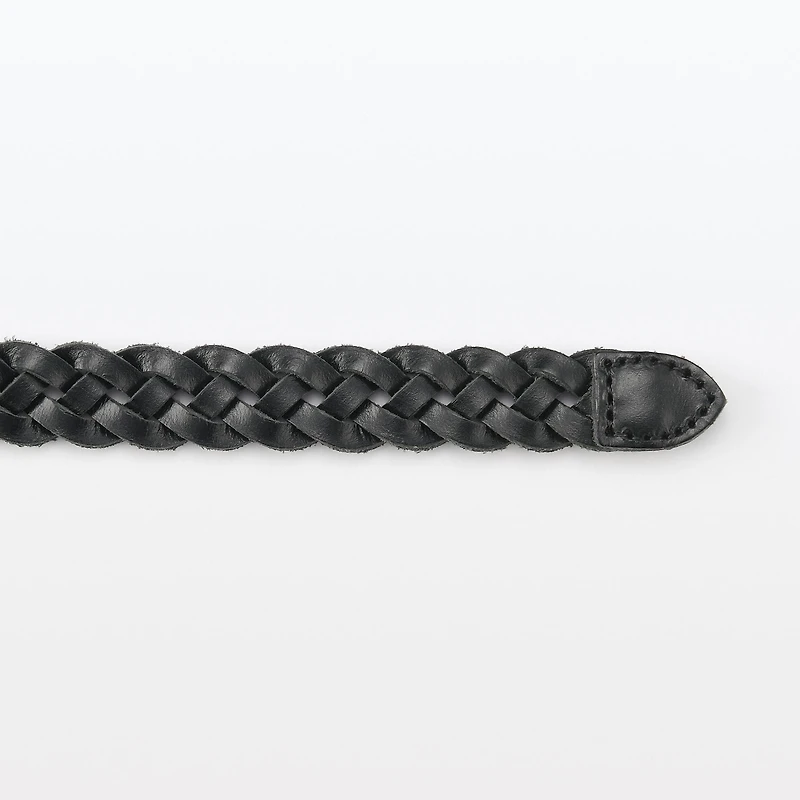 Vegetable Tannin Leather Hand-Knitted Skinny Belt