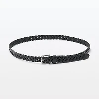 Vegetable Tannin Leather Hand-Knitted Skinny Belt
