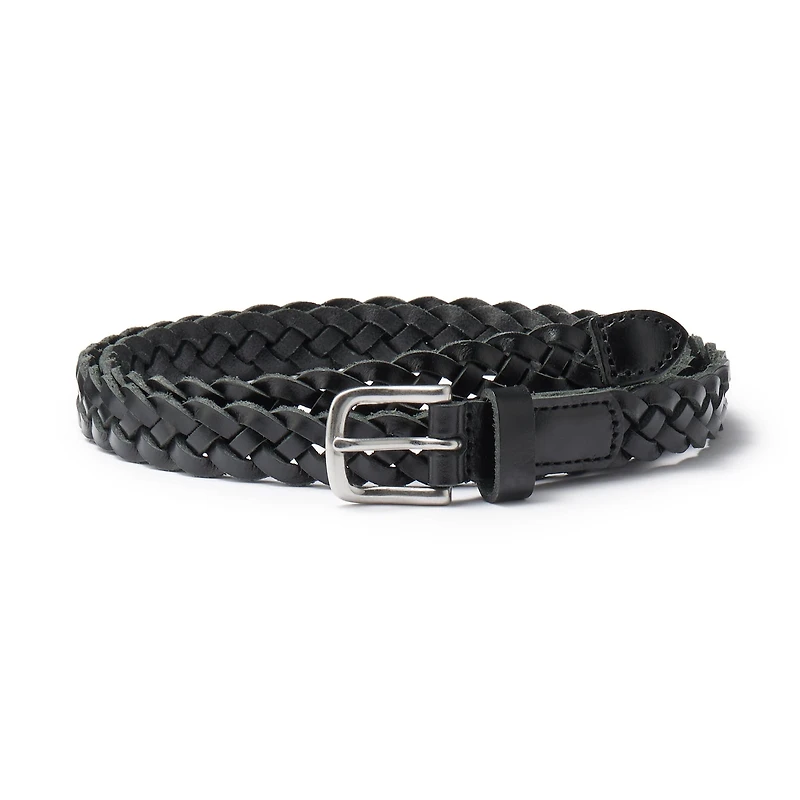 Vegetable Tannin Leather Hand-Knitted Skinny Belt