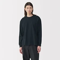 Labo Men's Traditional Knit Mini French Terry Crew Long Sleeve T-Shirt