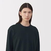 Labo Men's Traditional Knit Mini French Terry Crew Long Sleeve T-Shirt