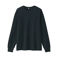 Labo Men's Traditional Knit Mini French Terry Crew Long Sleeve T-Shirt