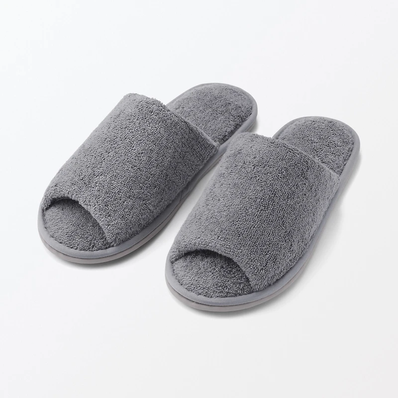 Cotton Pile Open Toe Slippers
