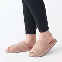 Cotton Pile Open Toe Slippers