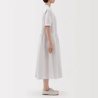 Women's Hemp Cotton Short Sleeve Striped Dress