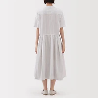 Women's Hemp Cotton Short Sleeve Striped Dress