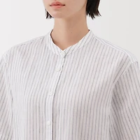 Women's Hemp Cotton Short Sleeve Striped Dress